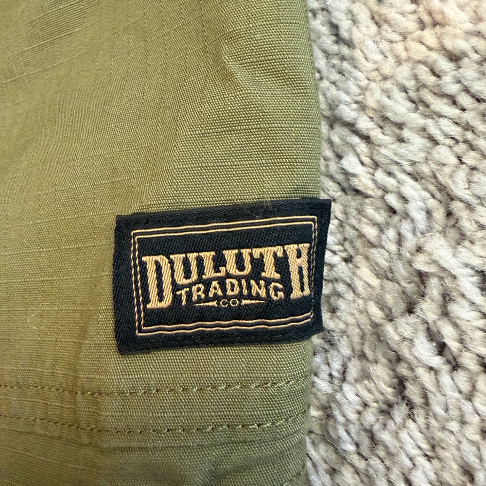 Duluth Trading Co Olive Ripstop Short with Logo Patch